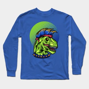 Punk Rock Dinosaur Long Sleeve T-Shirt